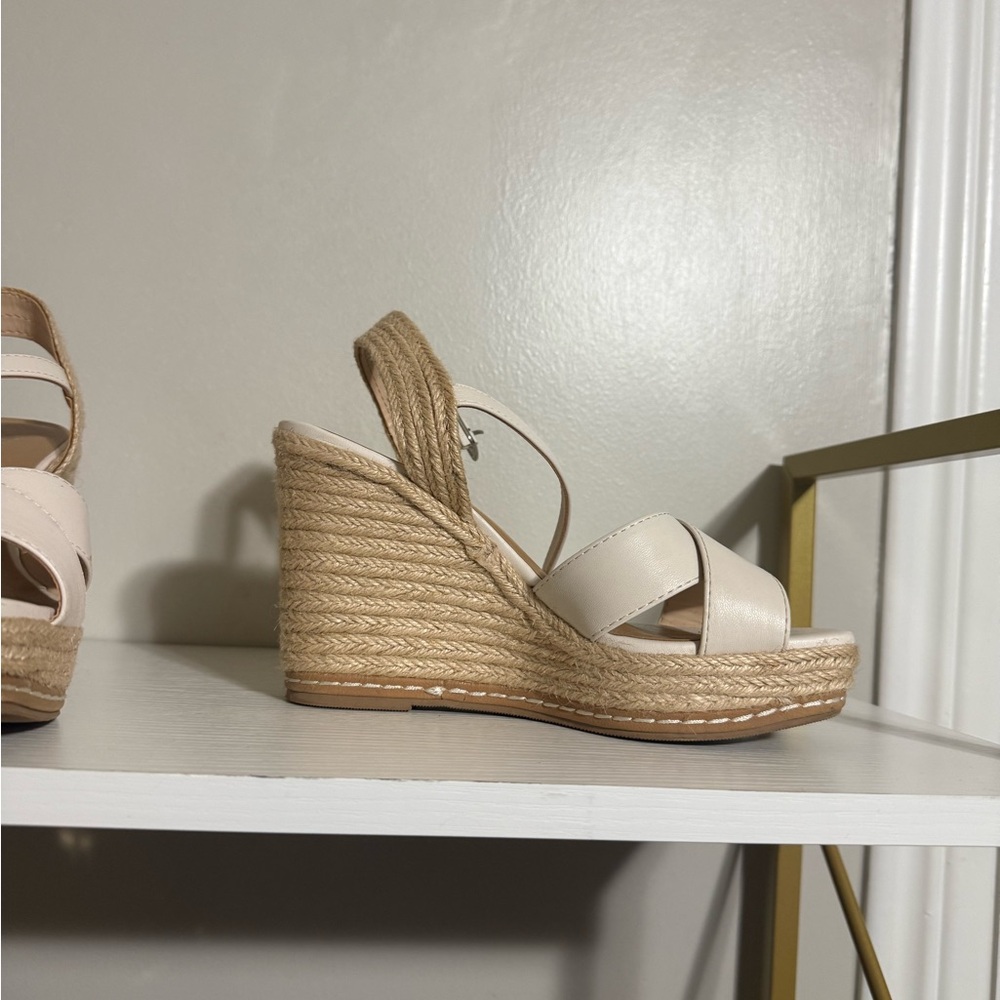 Chic Cream Wedge Sandals